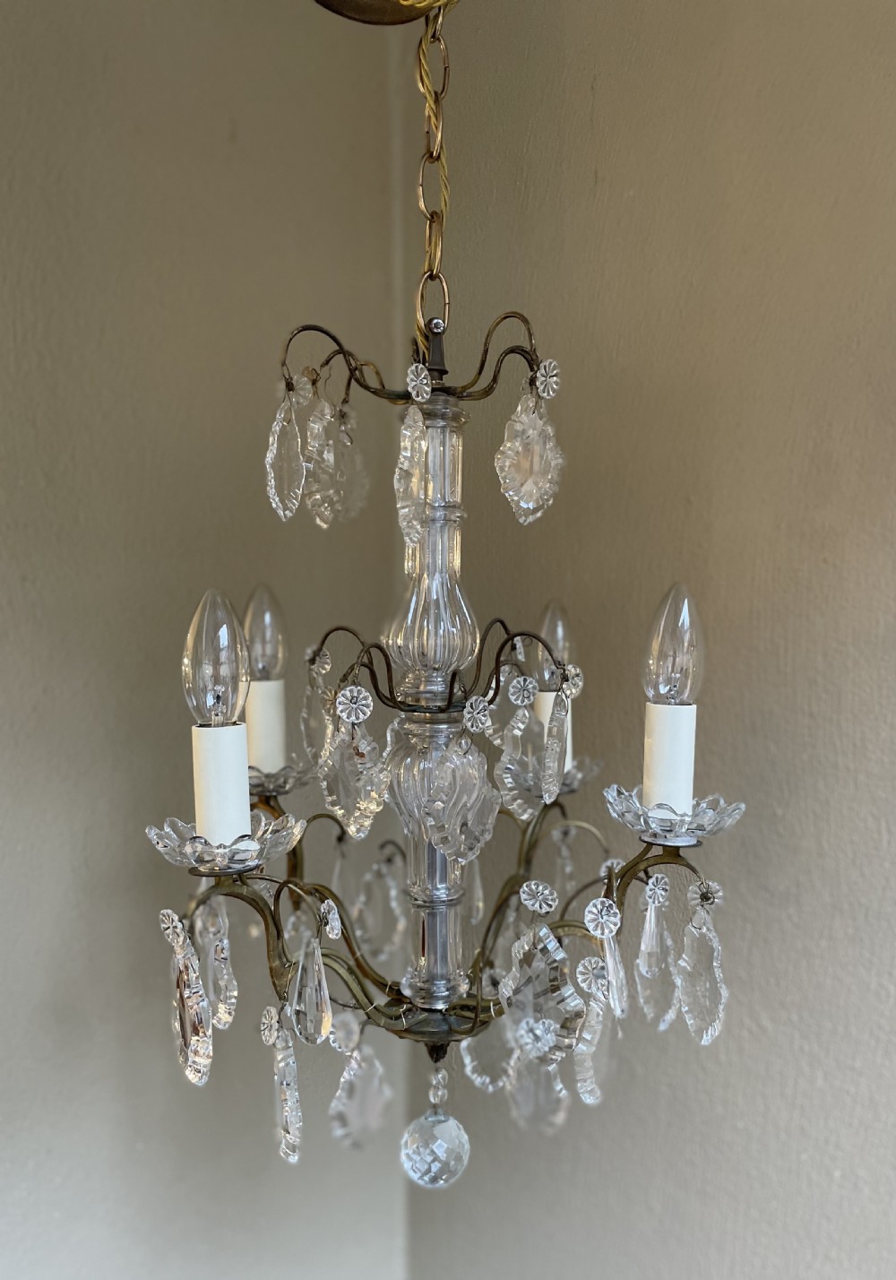 Pretty French Four Light Antique Chandelier View IV
