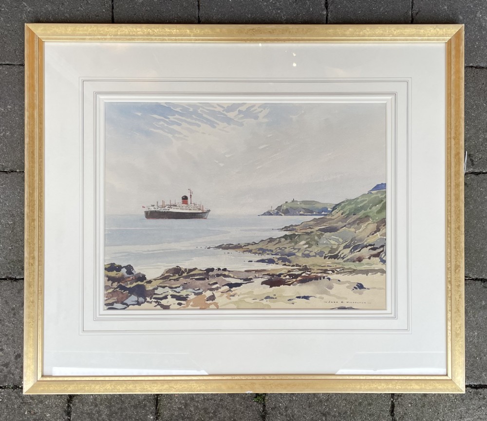 John Hobson Nicholson Watercolour, Douglas Bay, Isle of Man 