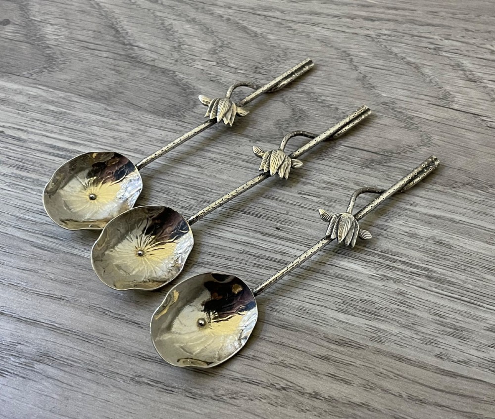 Set Three Chinese Silver Spoons by Wang Hing View II