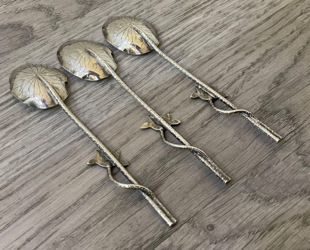 Set Three Chinese Silver Spoons by Wang Hing View VII