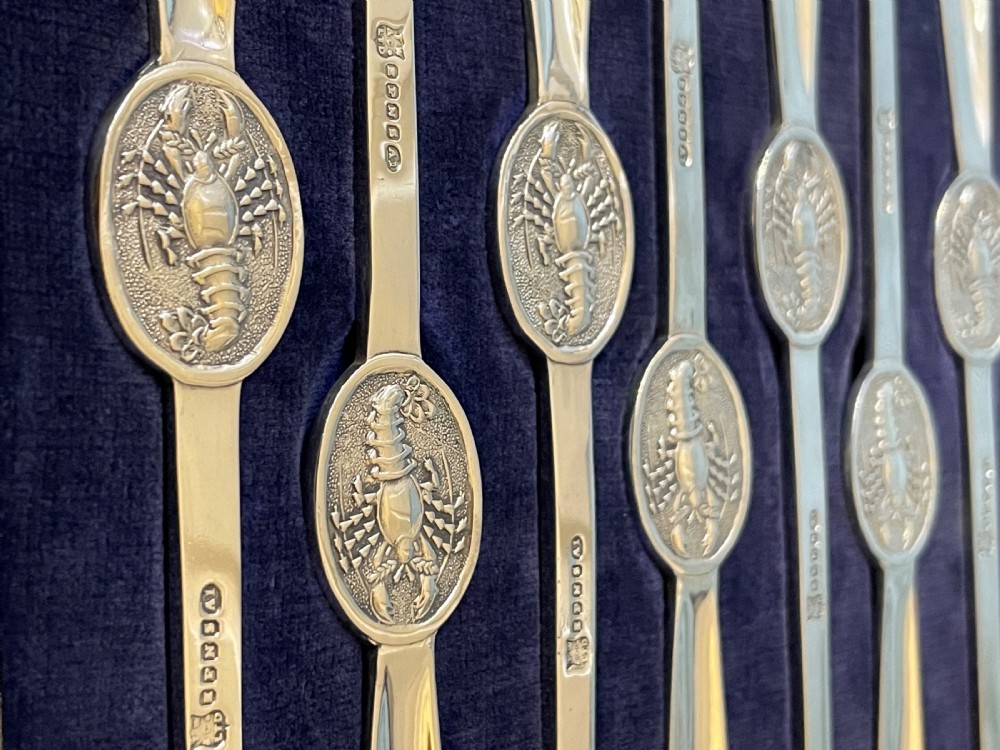 Set of Eight Silver Plated Lobster Picks Forks View VII