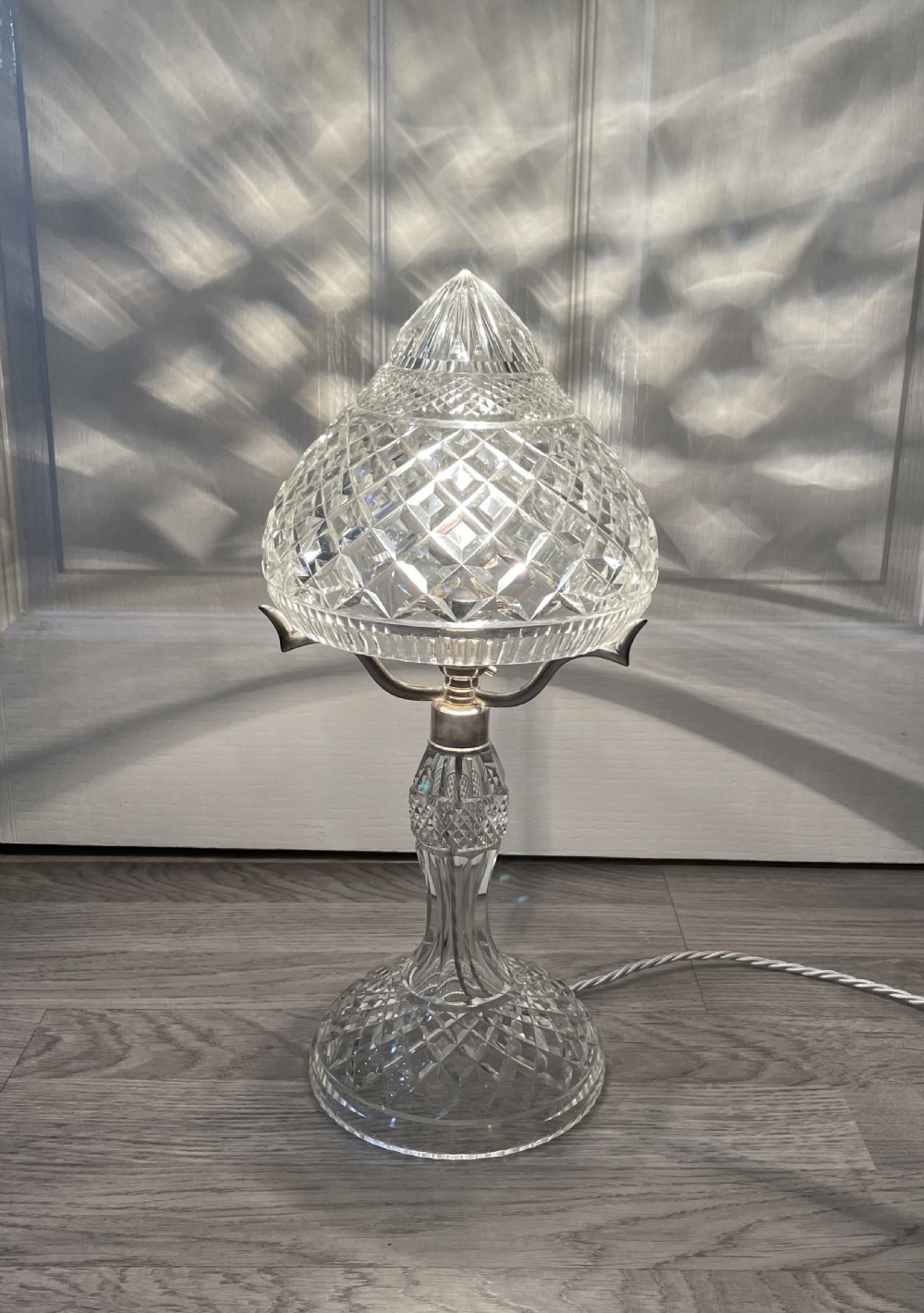 Quality 1930s Single Bulb Cut Glass Mushroom Lamp View II