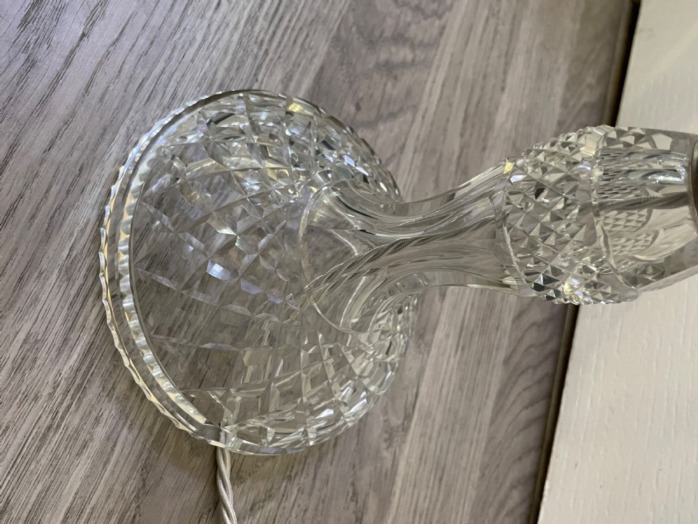 Quality 1930s Single Bulb Cut Glass Mushroom Lamp View VI