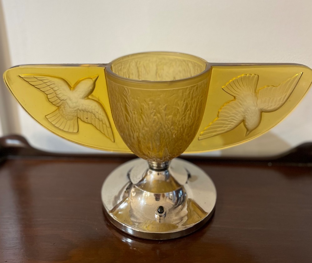 Very Stylish Art Deco Moulded Glass Table Lamp View II