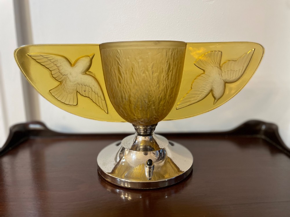 Very Stylish Art Deco Moulded Glass Table Lamp View III