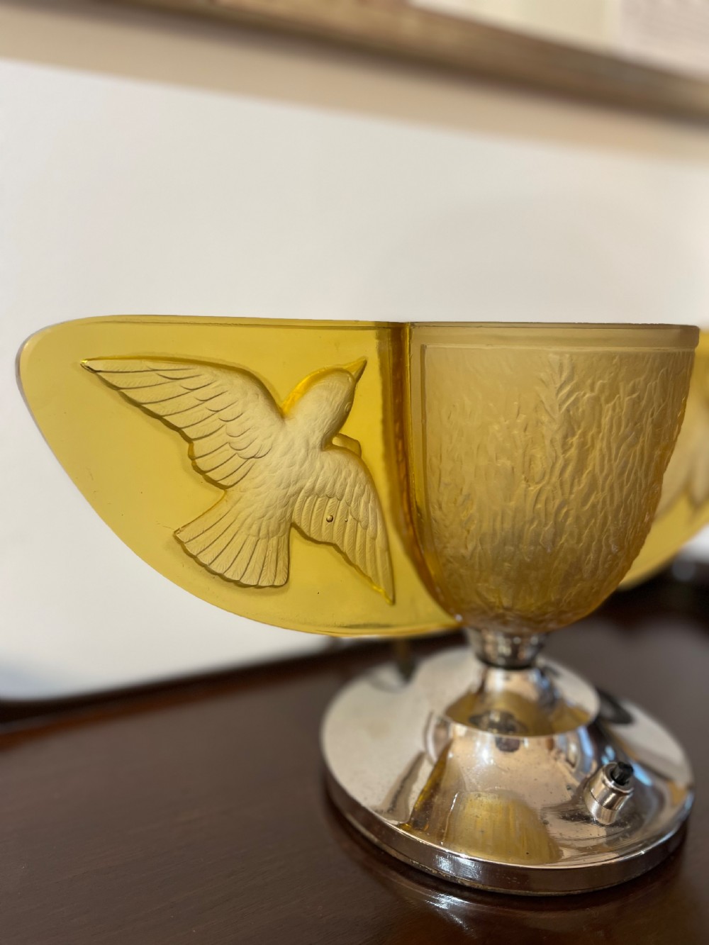 Very Stylish Art Deco Moulded Glass Table Lamp View IV