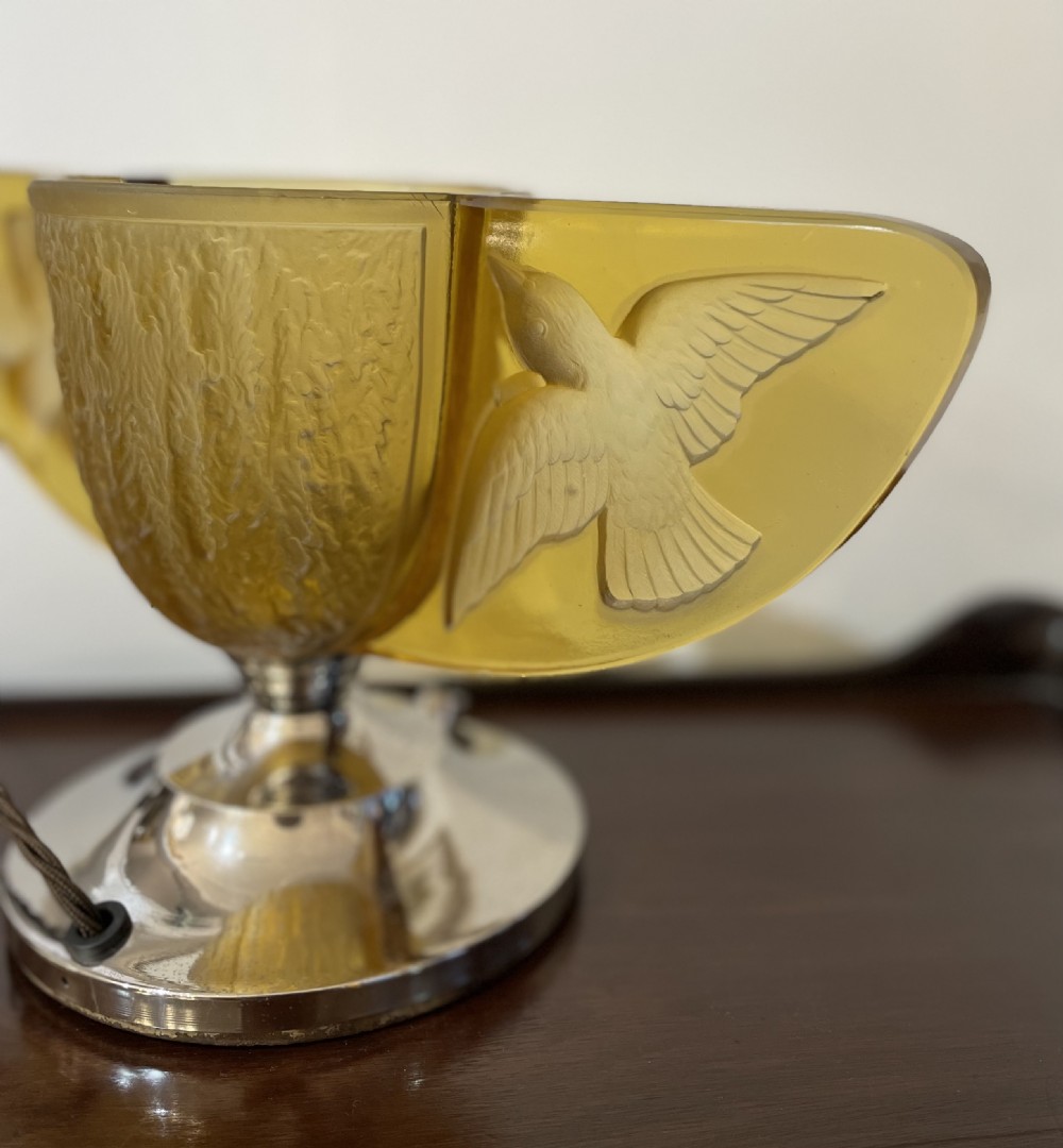 Very Stylish Art Deco Moulded Glass Table Lamp View VII