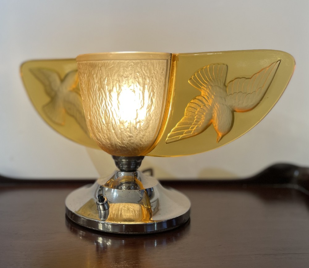 Very Stylish Art Deco Moulded Glass Table Lamp View XI