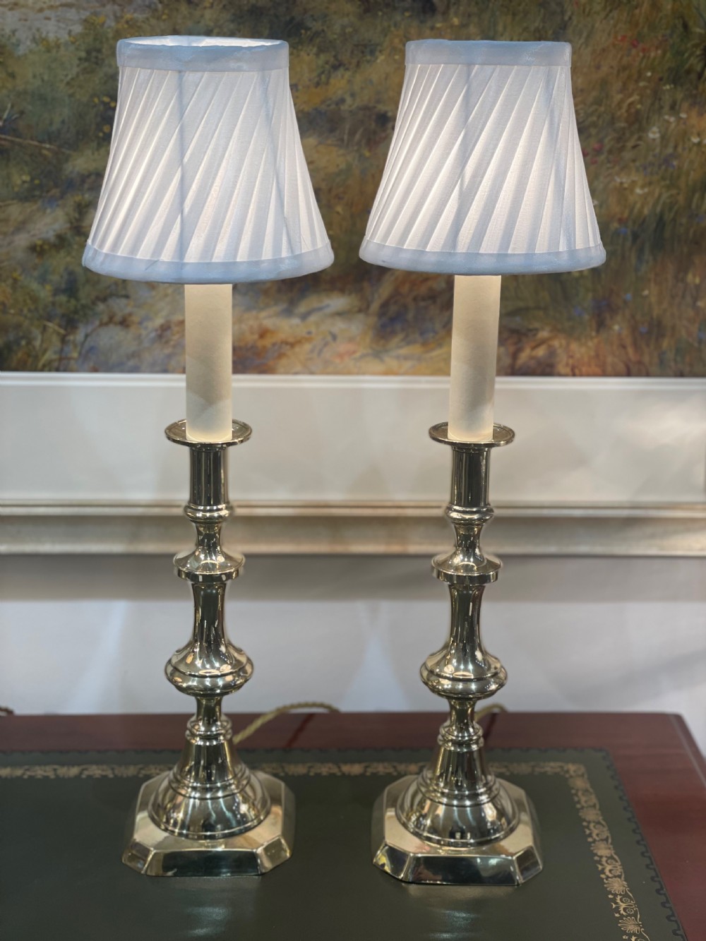 Attractive Pair of Brass Candlestick Lamps View VII