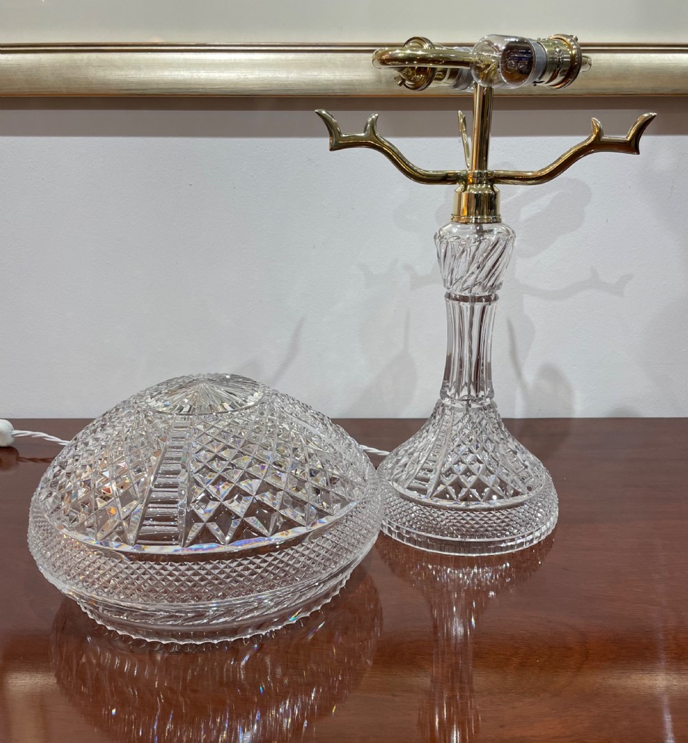 Impressive Twin Bulb Cut Glass Mushroom Lamp View IX