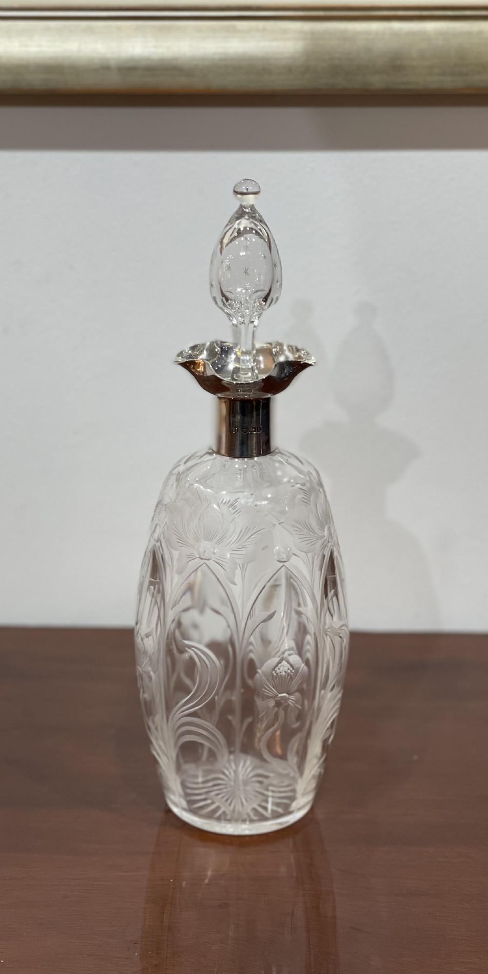 George V Silver Mounted & Cut Glass Decanter 