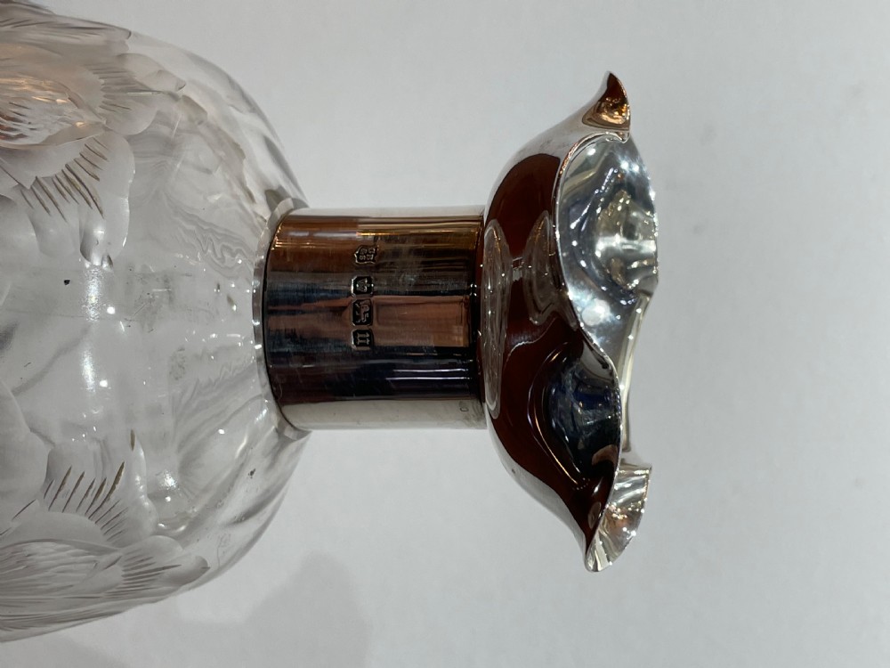 George V Silver Mounted & Cut Glass Decanter  View V