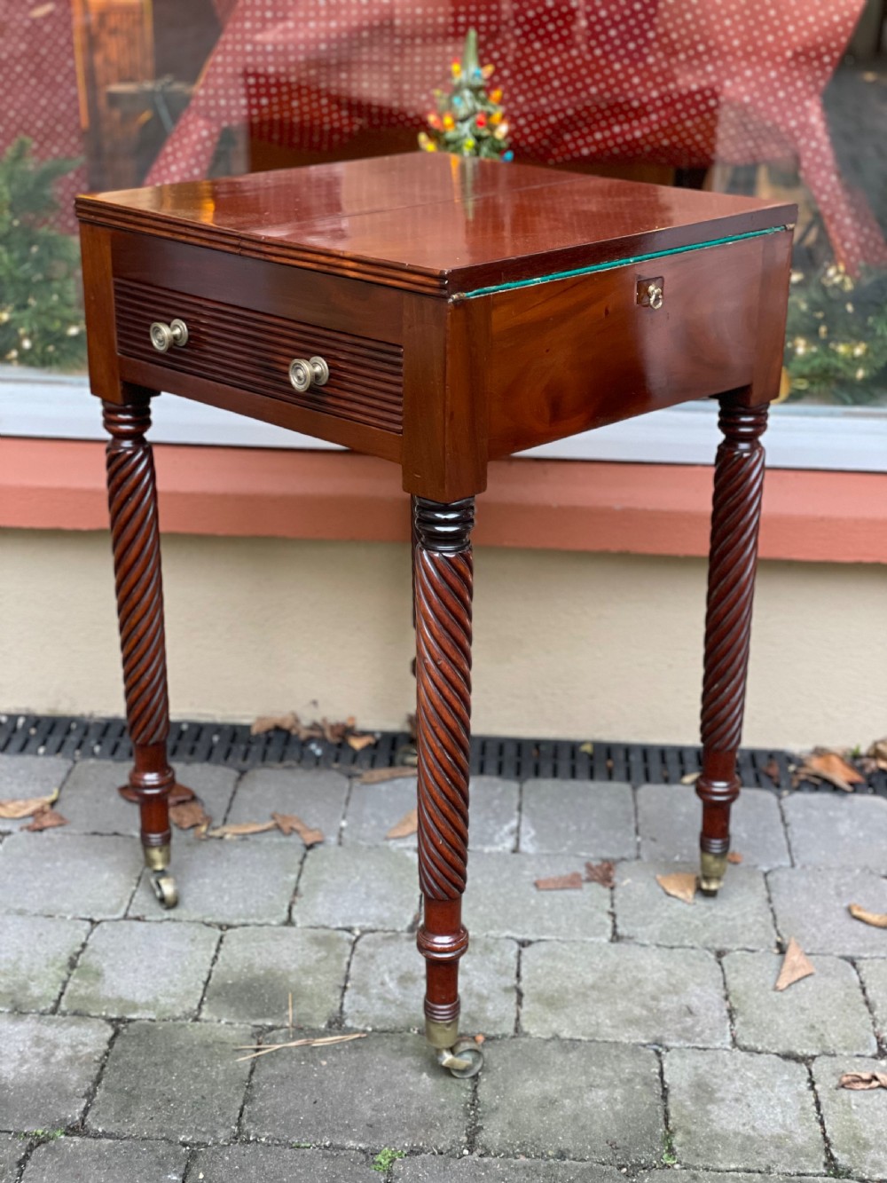 Regency Mahogany Card Games Table  View II