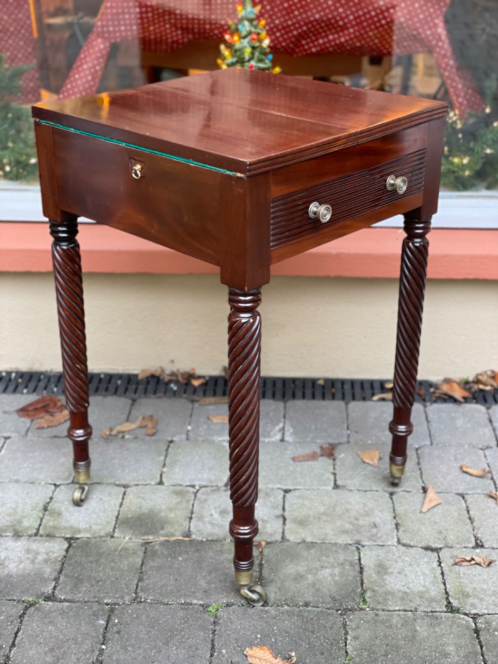 Regency Mahogany Card Games Table  View III