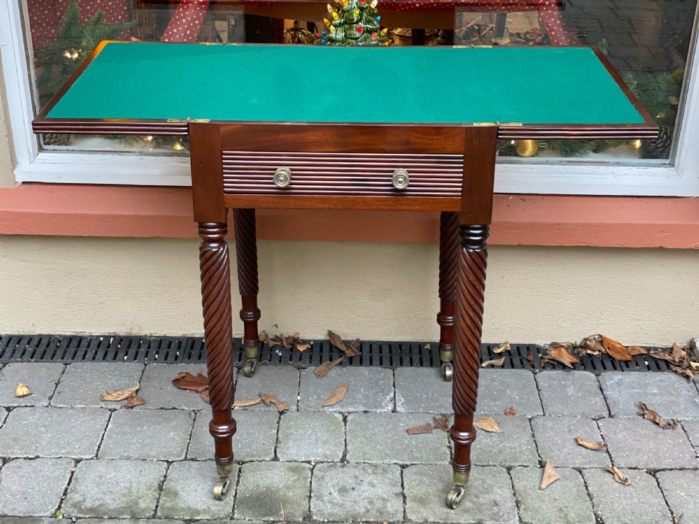 Regency Mahogany Card Games Table  View IV