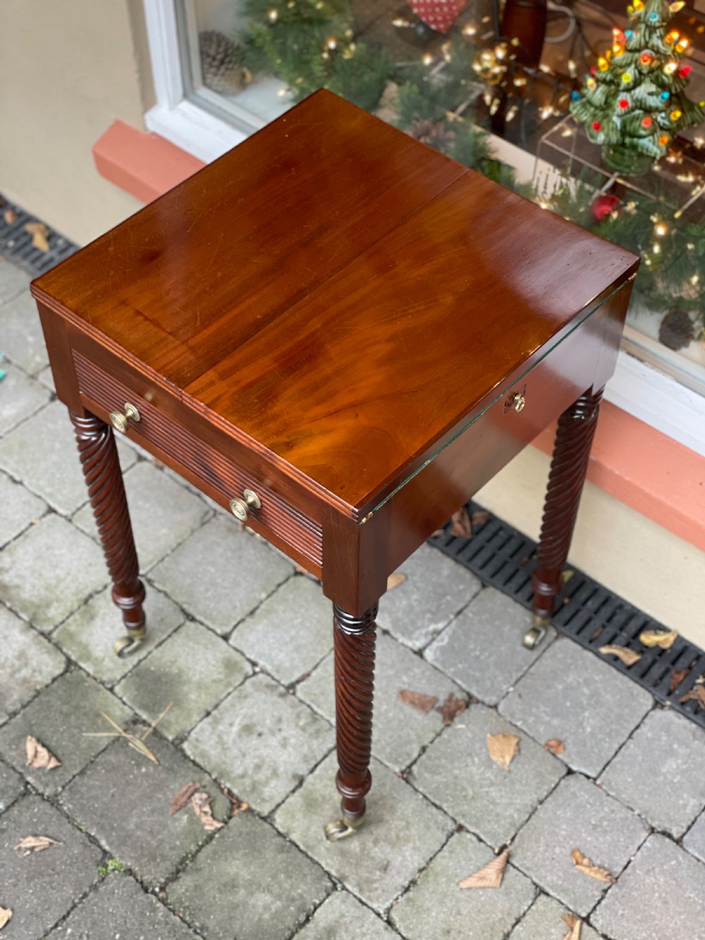 Regency Mahogany Card Games Table  View V