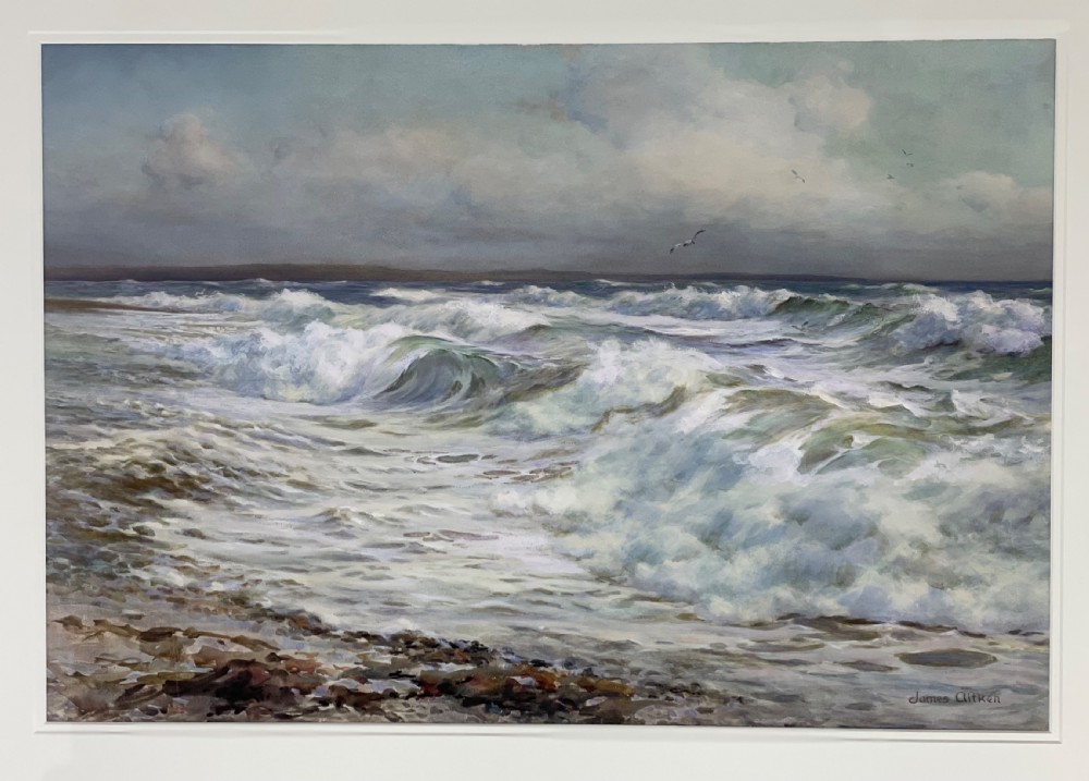 Large James Aitken Watercolour, Seascape, Isle of Man  View VI