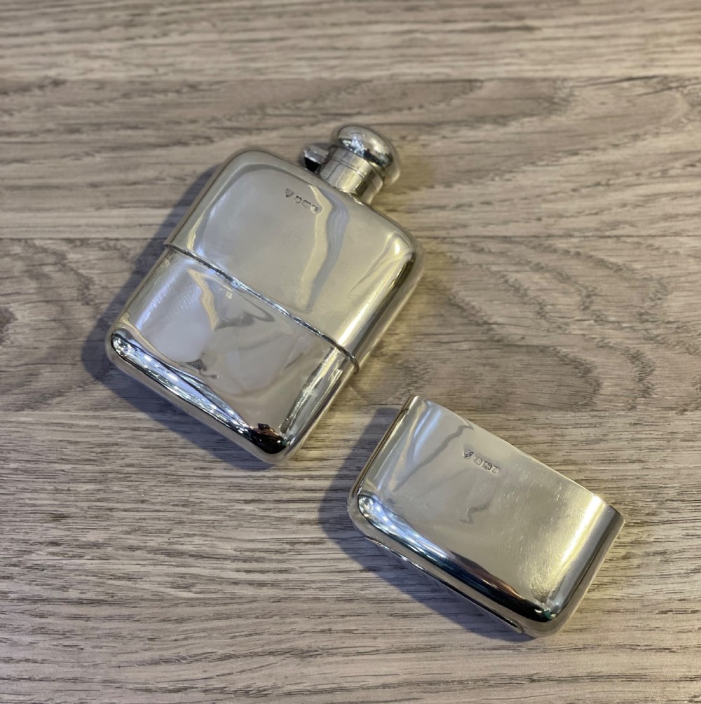 George VI Solid Silver Hip Flask View III