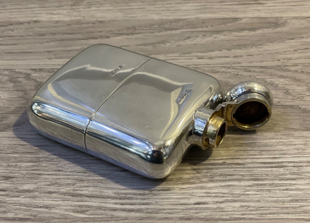 George VI Solid Silver Hip Flask View V