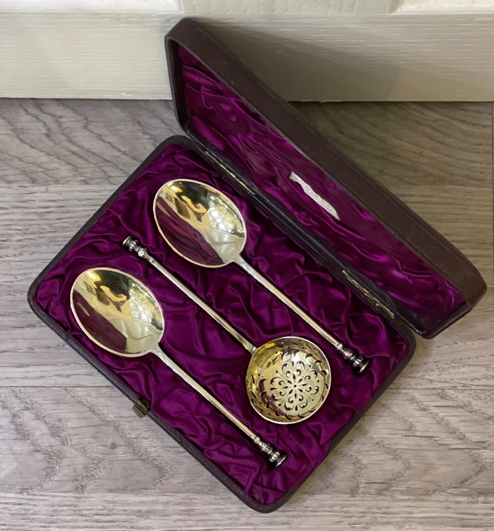 Victorian Silver Fruit Serving Spoon Set, 1881 View IV