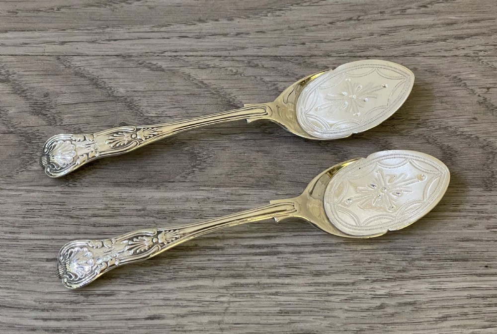 Pair of Victorian Solid Silver Jam Spades, 1898