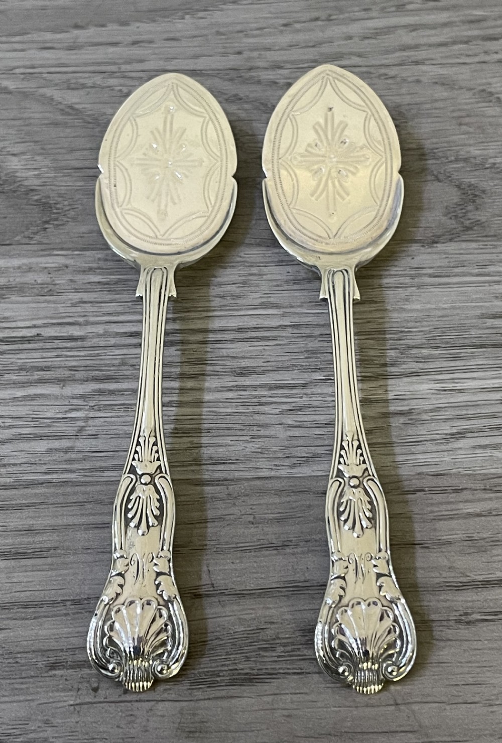 Pair of Victorian Solid Silver Jam Spades, 1898 View II