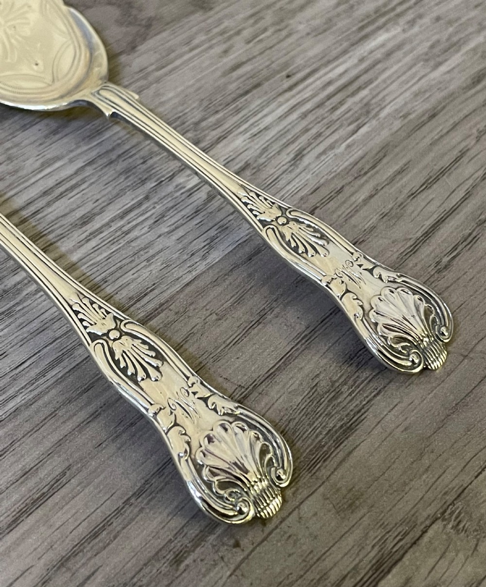 Pair of Victorian Solid Silver Jam Spades, 1898 View III