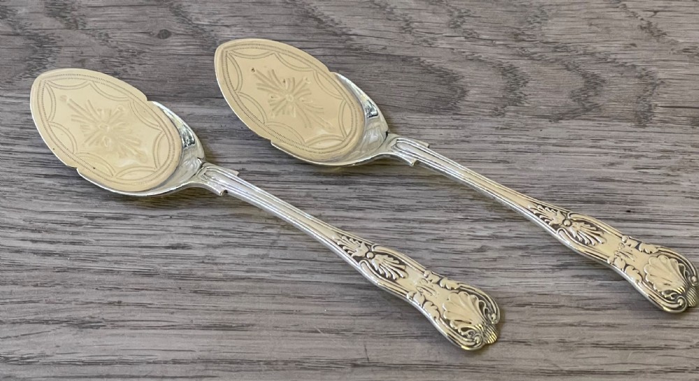 Pair of Victorian Solid Silver Jam Spades, 1898 View IV