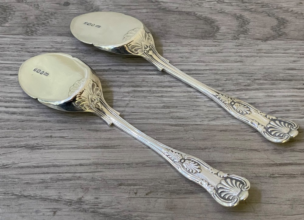 Pair of Victorian Solid Silver Jam Spades, 1898 View V