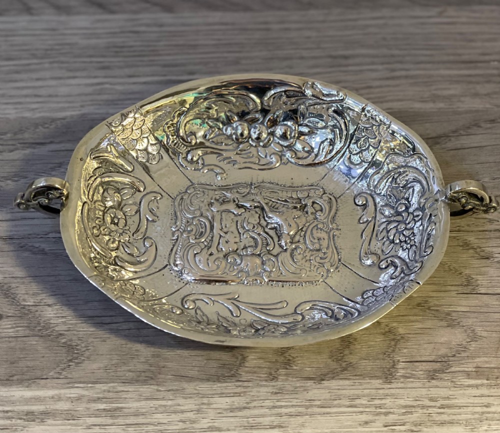 Dutch Solid Silver Repousse Bowl