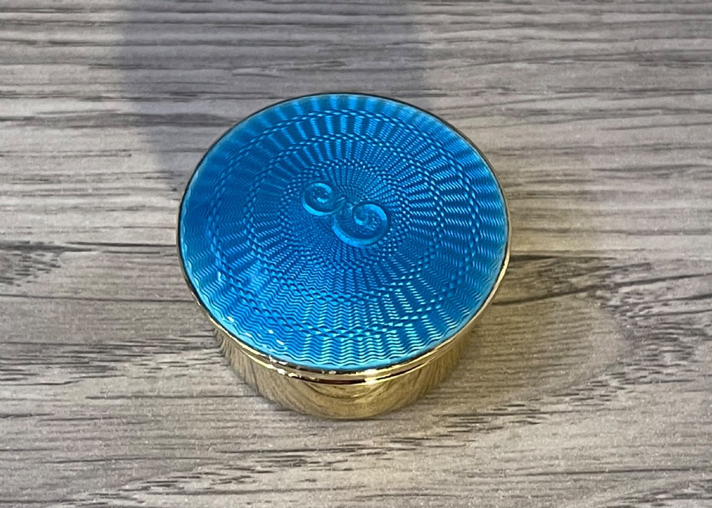 Super Quality George V Silver Gilt & Enamel Trinket Box Pot View III