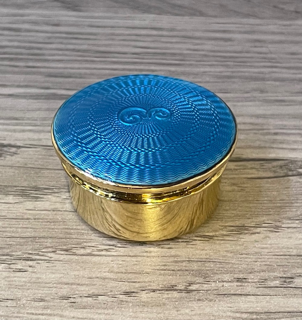Super Quality George V Silver Gilt & Enamel Trinket Box Pot View IV