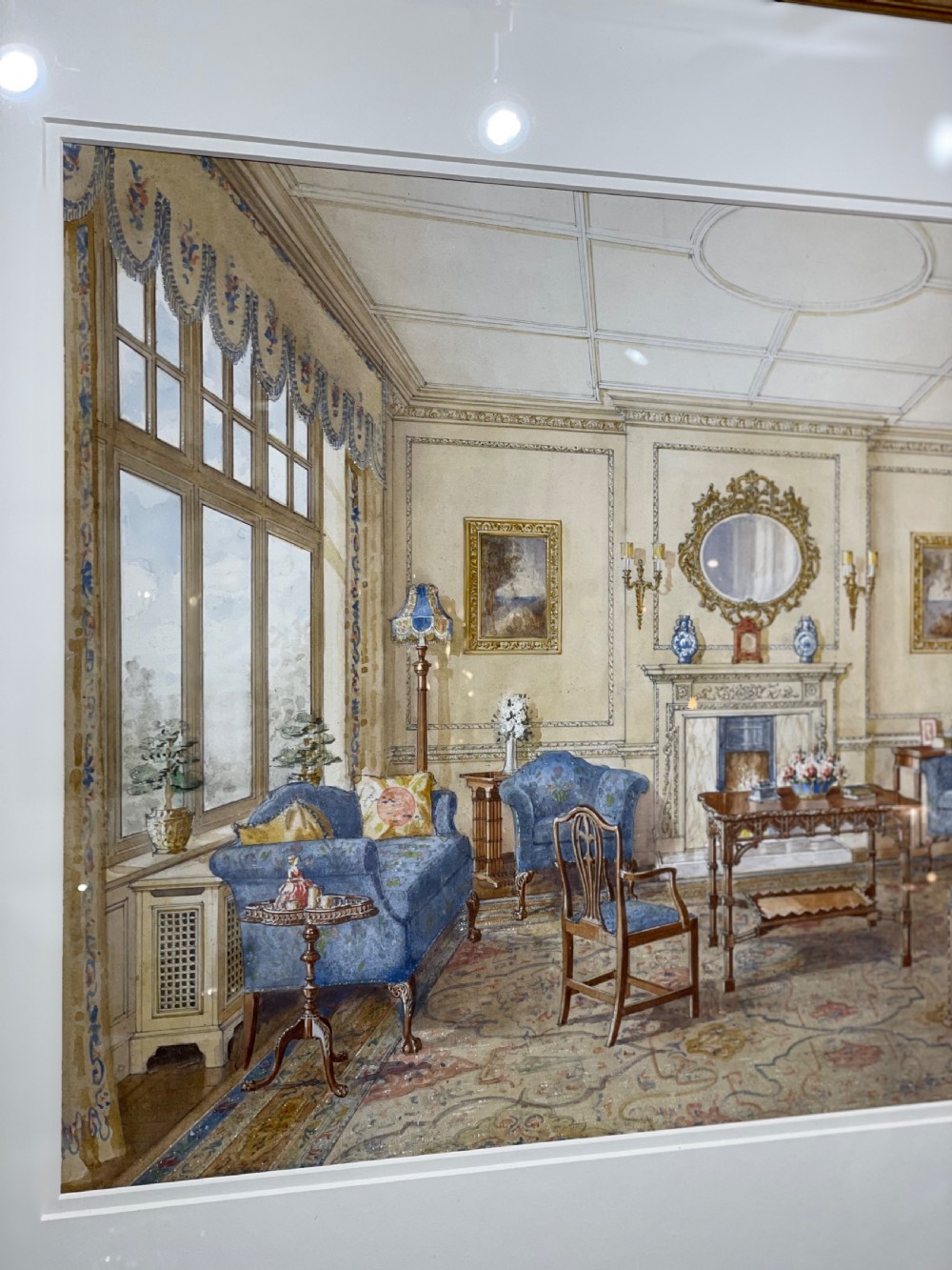 Superb Watercolour of Room Interior by Gill & Reigate  View IV