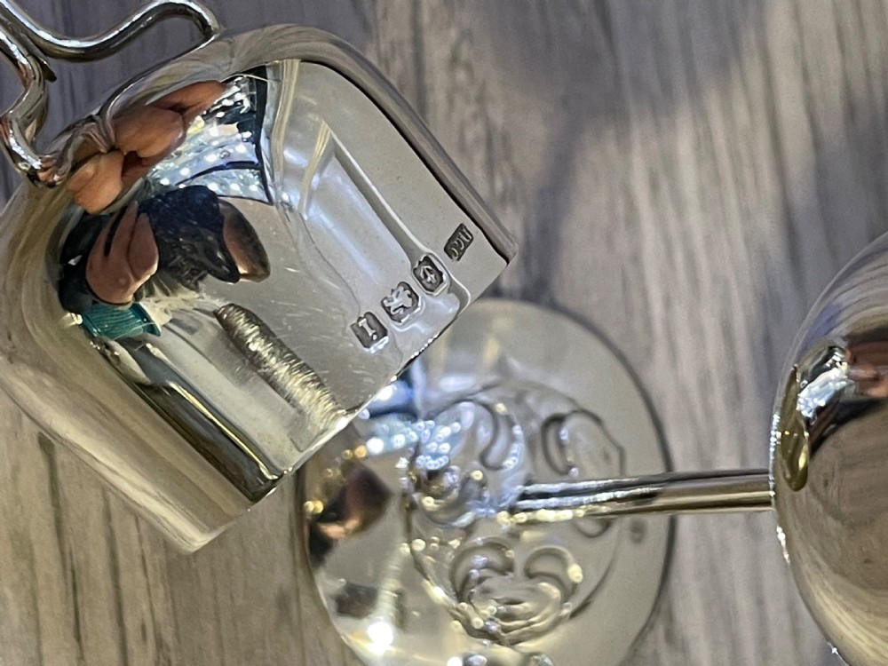 Art Nouveau Silver Whiskey Tot Shot Cups   View V