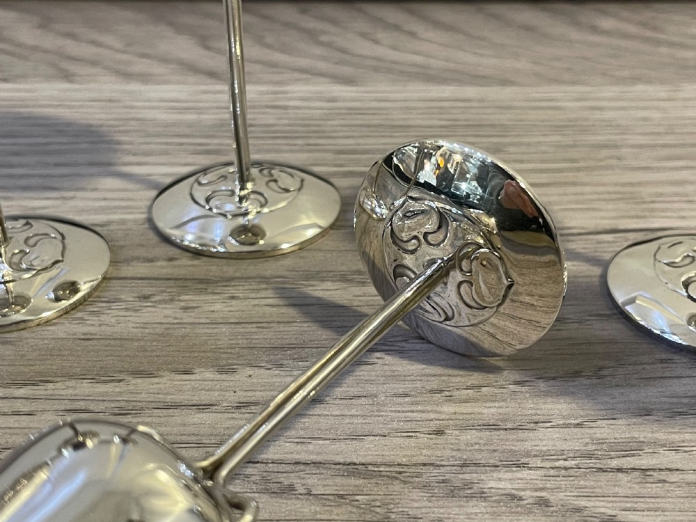 Art Nouveau Silver Whiskey Tot Shot Cups   View VII