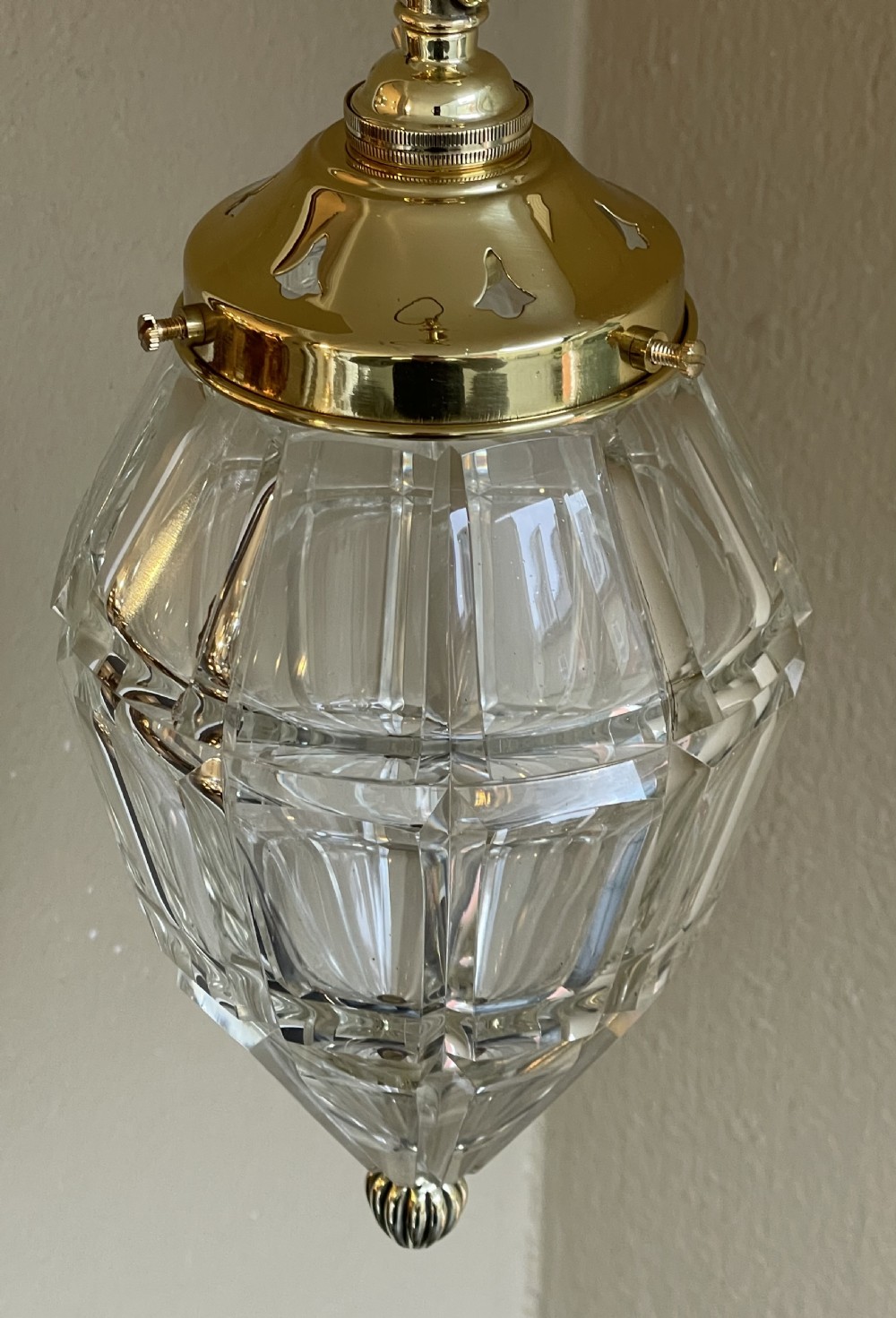 Early 20th Century Cut Glass Hall Light Pendant View V