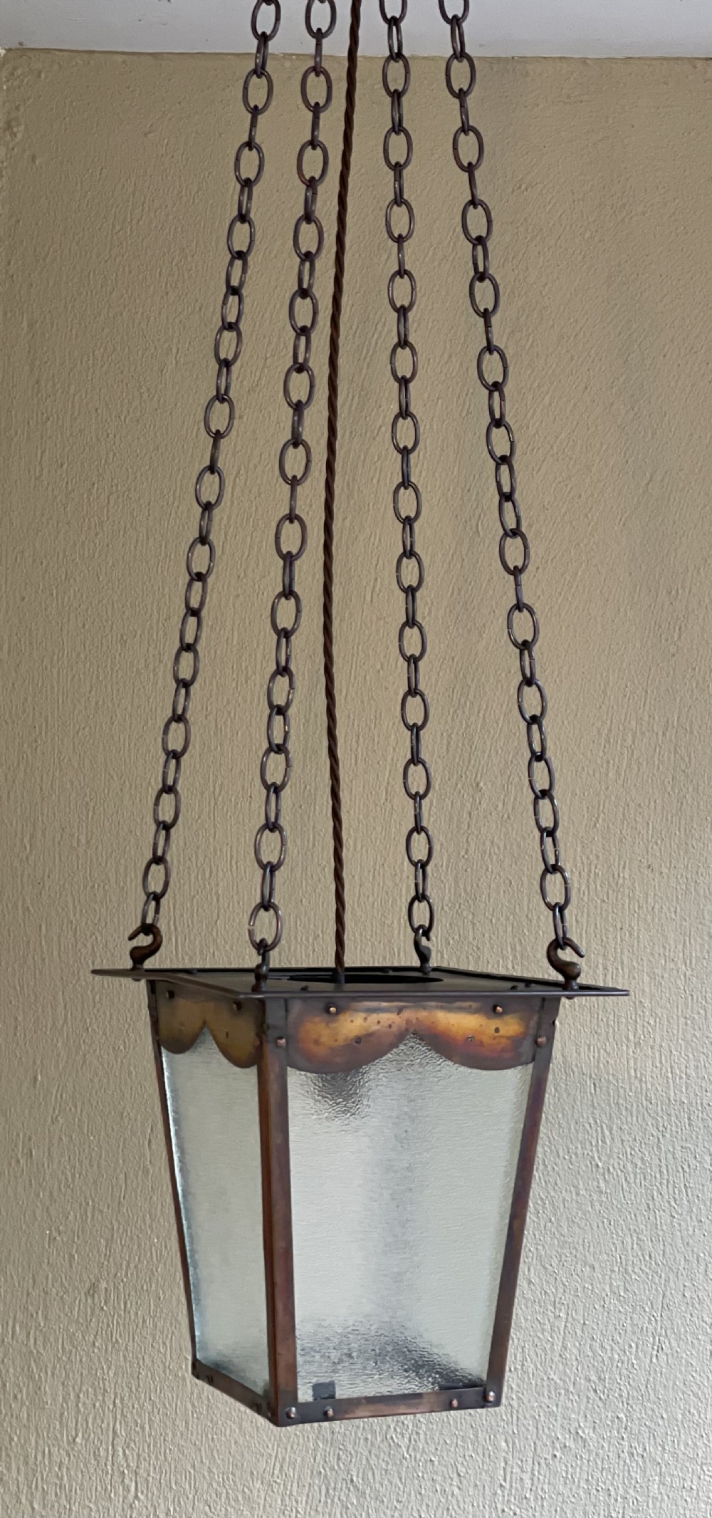 Arts & Crafts Period Copper Lantern 