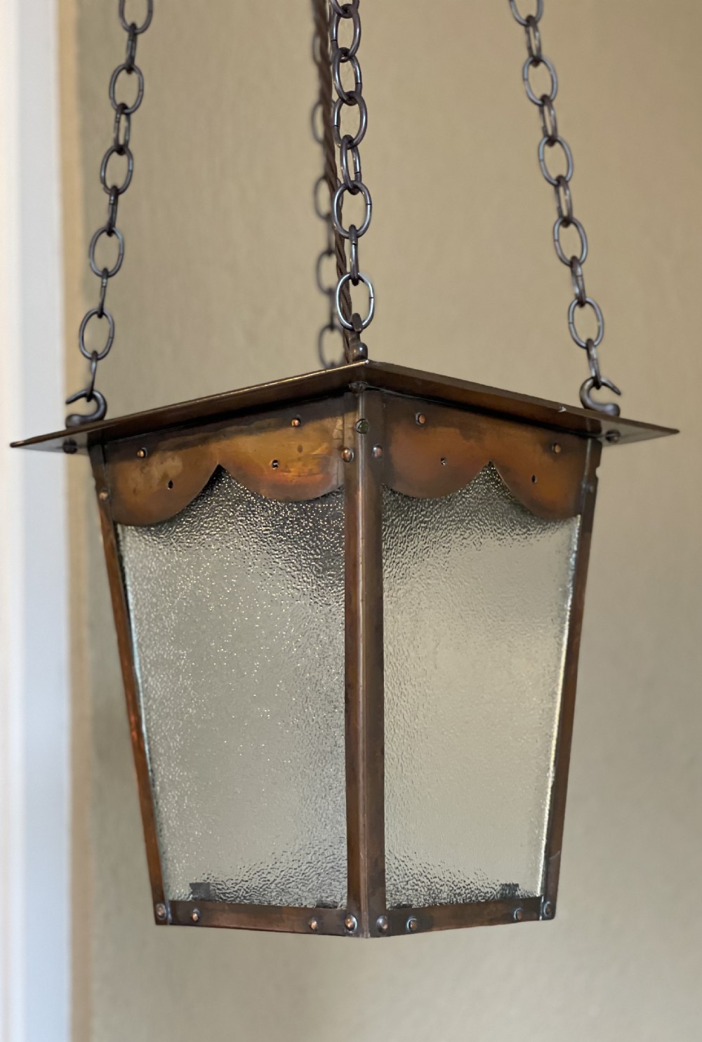 Arts & Crafts Period Copper Lantern  View II