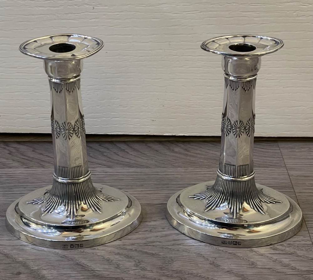 Pair of Edwardian Solid Silver Candlesticks, 1905