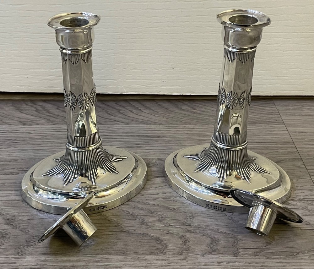 Pair of Edwardian Solid Silver Candlesticks, 1905 View IX