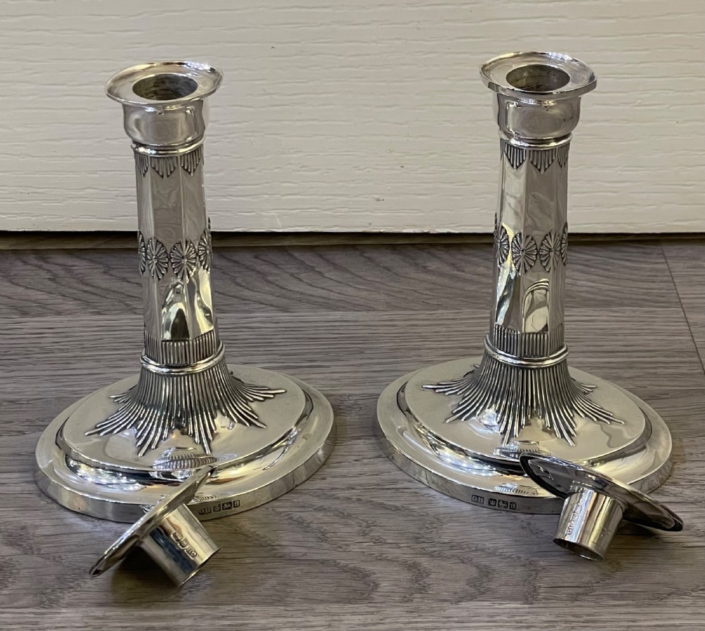 Pair of Edwardian Solid Silver Candlesticks, 1905 View XI