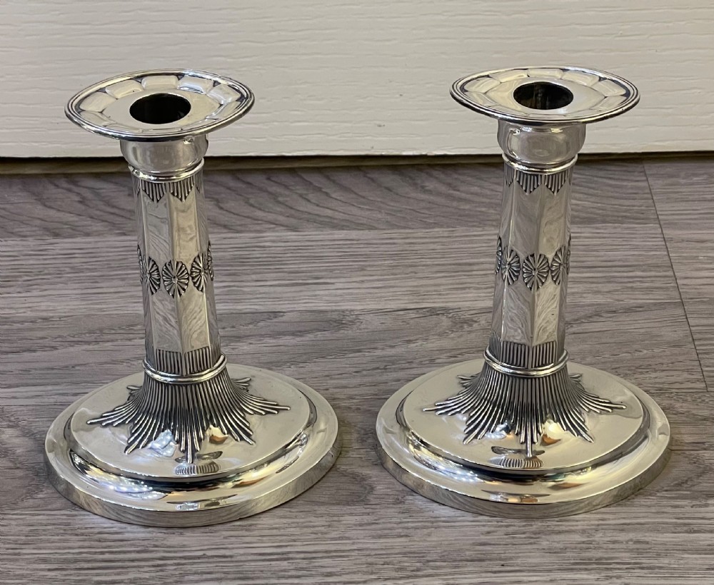 Pair of Edwardian Solid Silver Candlesticks, 1905 View XII