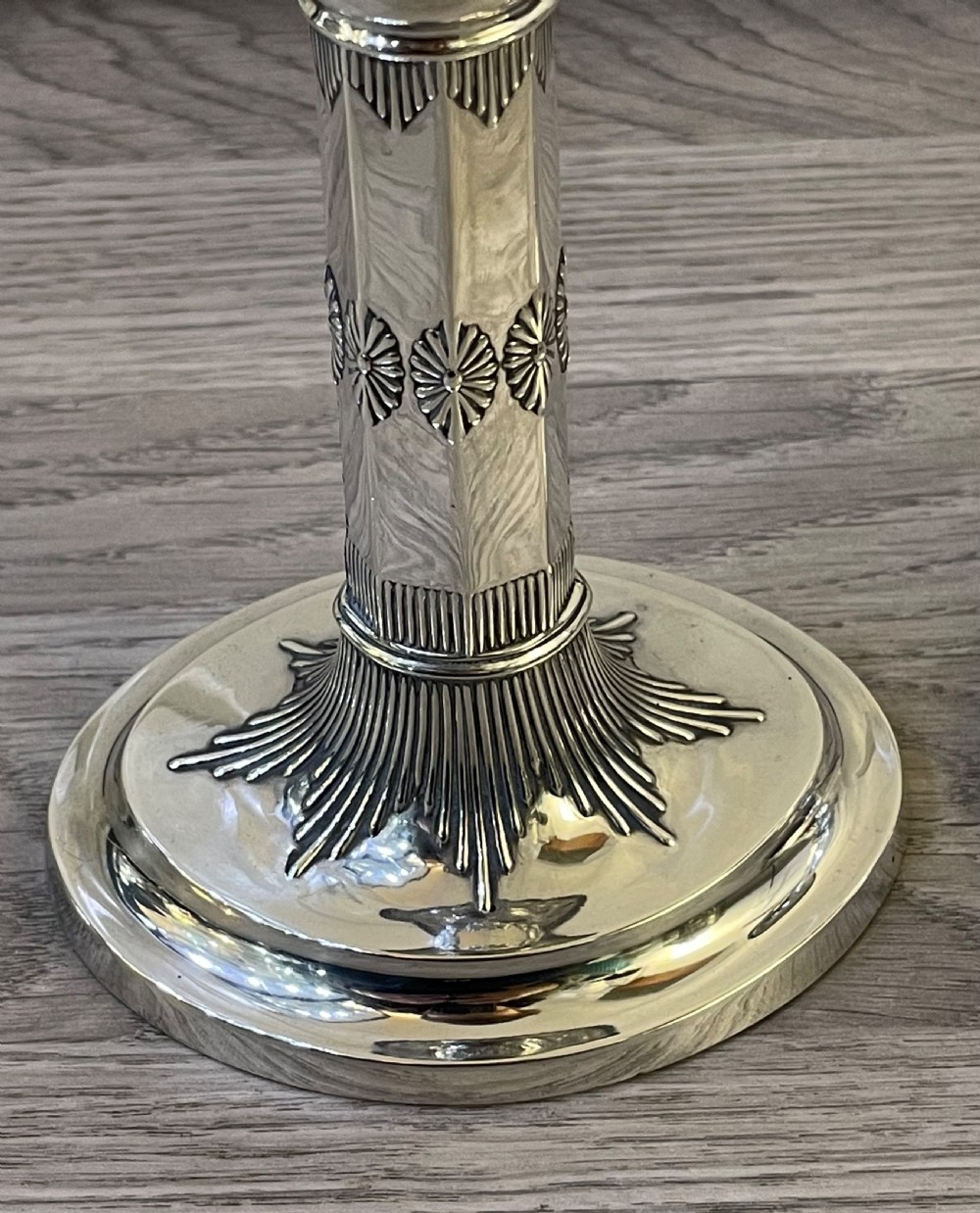 Pair of Edwardian Solid Silver Candlesticks, 1905 View XIII