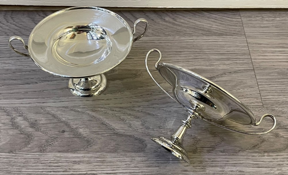 Pair of Edwardian Solid Silver Tazza Bon Bon Dishes  View III