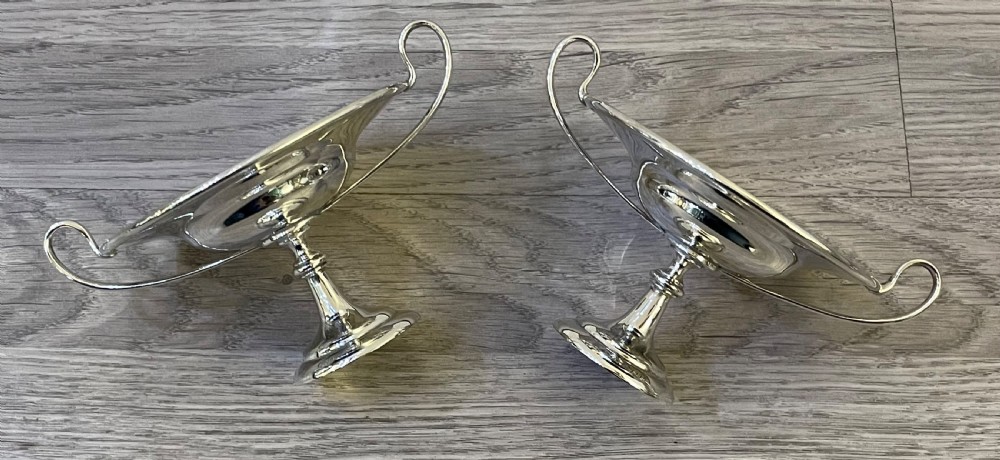 Pair of Edwardian Solid Silver Tazza Bon Bon Dishes  View VII
