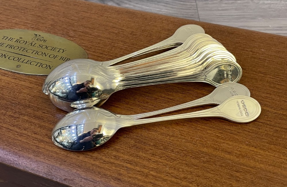 RSPB Solid Silver Spoon Collection In Fitted Case View VI
