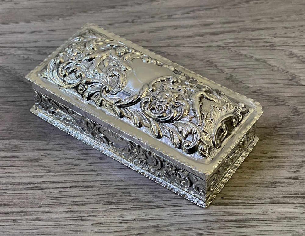 Edwardian Solid Silver Ring Jewellery Box, William Comyns