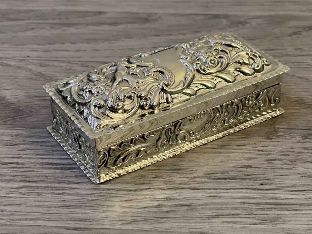 Edwardian Solid Silver Ring Jewellery Box, William Comyns View V