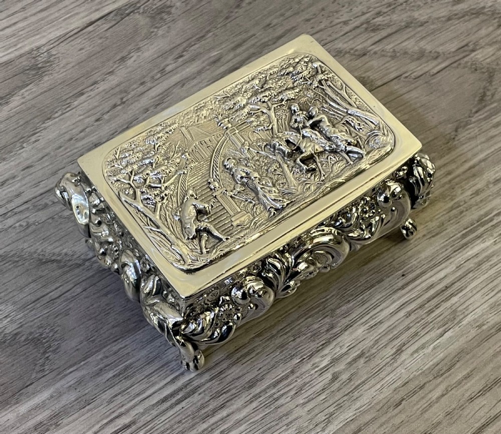 Victorian Solid Silver Table Snuff Jewellery Box, 1901 View II