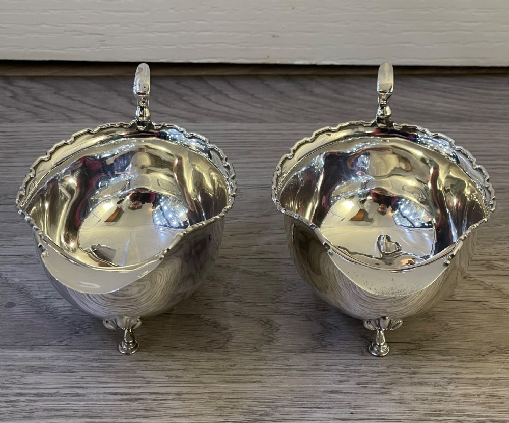 Pair George V Solid Silver Sauce Boats View III
